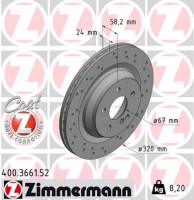 Zimmermann диск гальмівний SPORT Z Zimmermann 400366152 A2214230412 - Заображення 1