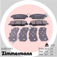 Zimmermann колодки гальмівні дискові, к-кт Zimmermann 243511701 581012BA00 - Заображення 1