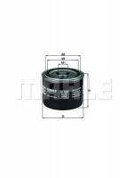 фільтр оливний Kia/Mitsubishi/Subaru 03- (h=65.6mm MAHLE / KNECHT K71014710