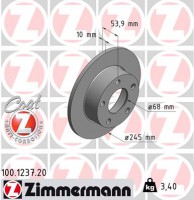 диск гальмівний Coat Z Zimmermann 100123720 4B0615601
