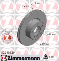 Zimmermann диск гальмівний Coat Z Zimmermann 150290020 34116792219 - Заображення 1