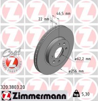 Zimmermann диск гальмівний Coat Z Zimmermann 320380320 517121G000 - Заображення 1