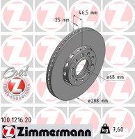 диск гальмівний Coat Z Zimmermann 100121620 8E0615301Q