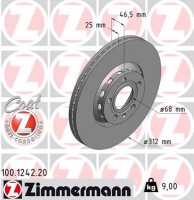 диск гальмівний Coat Z Zimmermann 100124220 8E0615301R