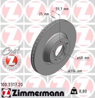 диск гальмівний Coat Z Zimmermann 100331720 4F0615301D