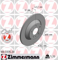 диск гальмівний Coat Z Zimmermann 100333520 4F0615601G