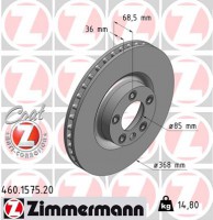 диск гальмівний Coat Z Zimmermann 460157520 7L8615301A