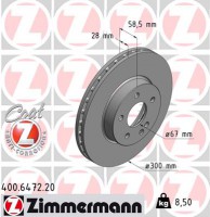 Zimmermann диск гальмівний Coat Z Zimmermann 400647220 A6394210012 - Заображення 1