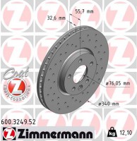Zimmermann диск гальмівний SPORT Z Zimmermann 600324952 7E0615301F - Заображення 1