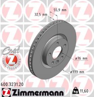 диск гальмівний Coat Z Zimmermann 600323120 7H0615301F