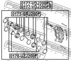 Febest ПОРШЕНЬ СУППОРТА ТОРМОЗНОГО ПЕРЕДНЕГО Febest 0176UZJ200F 477310C030 - Заображення 2