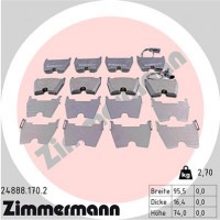 колодки гальмівні дискові, к-кт Zimmermann 248881702 3D0698151A