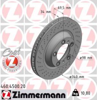 Zimmermann диск гальмівний Coat Z правий Zimmermann 460450120 99135140401 - Заображення 1
