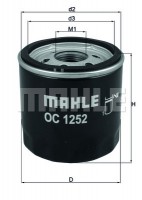 Mahle / Knecht фільтр оливний Citroen Jumper/Peugeot Boxer 2.2HDI Mahle / Knecht OC1252 2128722 - Заображення 1