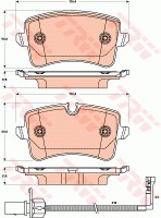Колодки тормозные дисковые задние Audi A4, A5,A6,A7,A8 (08-) (GDB1902) TRW