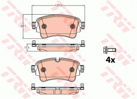 Колодки тормозные задние Audi A4 (15-), A5 (16-), Q7 (16-) (GDB2132) TRW