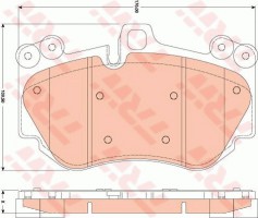 Trw Колодки тормозные передние Porsche Cayenne (02-) (GDB1764) TRW - Заображення 1
