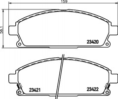 Nisshinbo Колодки тормозные дисковые передние Nissan X-Trail 2.0, 2.5 (03-) (NP2009) NISSHINBO - Заображення 1