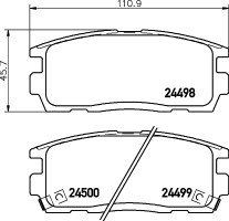 Колодки тормозные дисковые задние Chevrolet Captiva 2.0, 2.2, 2.4 (06-) (NP6074) NISSHINBO