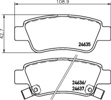 Nisshinbo Колодки тормозные дисковые задние Honda CR-V III 2.0, 2.2, 2.4 (06-) (NP8014) NISSHINBO - Заображення 1