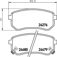 Колодки тормозные дисковые задние Hyundai i10/Kia Picanto 1.0, 1.1, 1.2 (05-) (NP6037) NISSHINBO