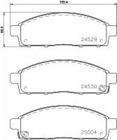 Nisshinbo Колодки тормозные дисковые передние Mitsubishi L200 2.5 (05-) (NP3016) NISSHINBO - Заображення 1