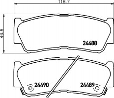 Nisshinbo Колодки тормозные дисковые задние Hyundai Santa Fe 2.2, 2.4, 2.7 (06-) (NP6011) NISSHINBO - Заображення 1