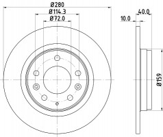 Nisshinbo Диск тормозной задний Mazda 6, MX-5 1.8, 2.0, 2.3 (02-) (ND5014) NISSHINBO - Заображення 1