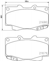 Nisshinbo Колодки тормозные дисковые передние Toyota Hilux III, Fortuner 2.5, 3.0, 4.0 (05-) (NP1075) NISSHINBO - Заображення 1