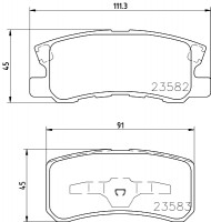 Nisshinbo Колодки тормозные дисковые задние Mitsubishi ASX 1.8, 2.0 (10-), Pajero 3.2, 3.8 (07-) (NP3004) NISSHINBO - Заображення 1