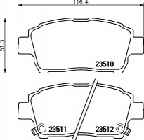 Nisshinbo Колодки тормозные дисковые передние Toyota Corolla 1.4, 1.8 (01-07),Prius Hybrid 1.5 (03-09) (NP1005) NISSHINBO 7549c3c9fe13b0b1 - Заображення 1