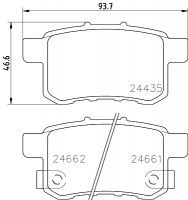 Nisshinbo Колодки тормозные дисковые задние Honda Accord VIII 2.0, 2.2, 2.4 (08-13) (NP8009) NISSHINBO - Заображення 1