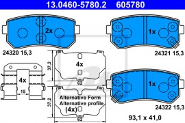 Комплект тормозных колодок ATE 13.0460-5780.2