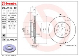 Тормозной диск BREMBO 09.A445.10