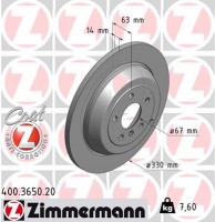 Zimmermann Тормозной диск ZIMMERMANN 400.3650.20 - Заображення 1