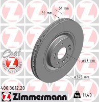 Zimmermann Тормозной диск ZIMMERMANN 400.3612.20 - Заображення 1