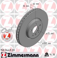 Zimmermann Тормозной диск ZIMMERMANN 150.3449.20 - Заображення 1