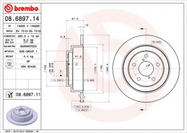 Brembo Тормозной диск BREMBO 08.6897.14 - Заображення 1