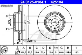 Ate Тормозной диск ATE 24.0125-0184.1 - Заображення 1