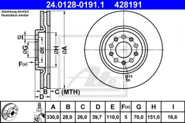 Ate Тормозной диск ATE 24.0128-0191.1 - Заображення 1
