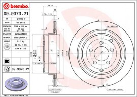Brembo Тормозной диск BREMBO 09.9373.21 - Заображення 1