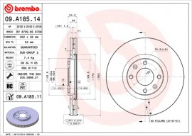 Brembo Тормозной диск BREMBO 09.A185.14 - Заображення 1