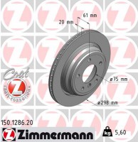 Zimmermann Тормозной диск ZIMMERMANN 150.1286.20 - Заображення 1