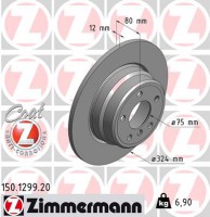 Zimmermann Тормозной диск ZIMMERMANN 150.1299.20 - Заображення 1