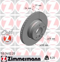 Zimmermann Тормозной диск ZIMMERMANN 150.3402.20 - Заображення 1