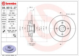 Brembo Тормозной диск BREMBO 08.9512.27 - Заображення 1