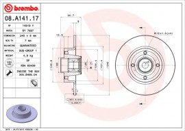 Brembo Тормозной диск BREMBO 08.A141.17 - Заображення 1