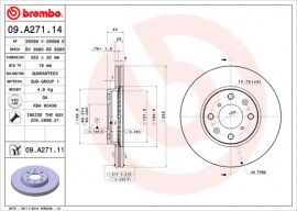 Brembo Тормозной диск BREMBO 09.A271.14 - Заображення 1
