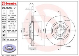 Brembo Тормозной диск BREMBO 09.9908.21 - Заображення 1