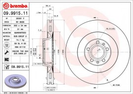 Brembo Тормозной диск BREMBO 09.9915.11 - Заображення 1